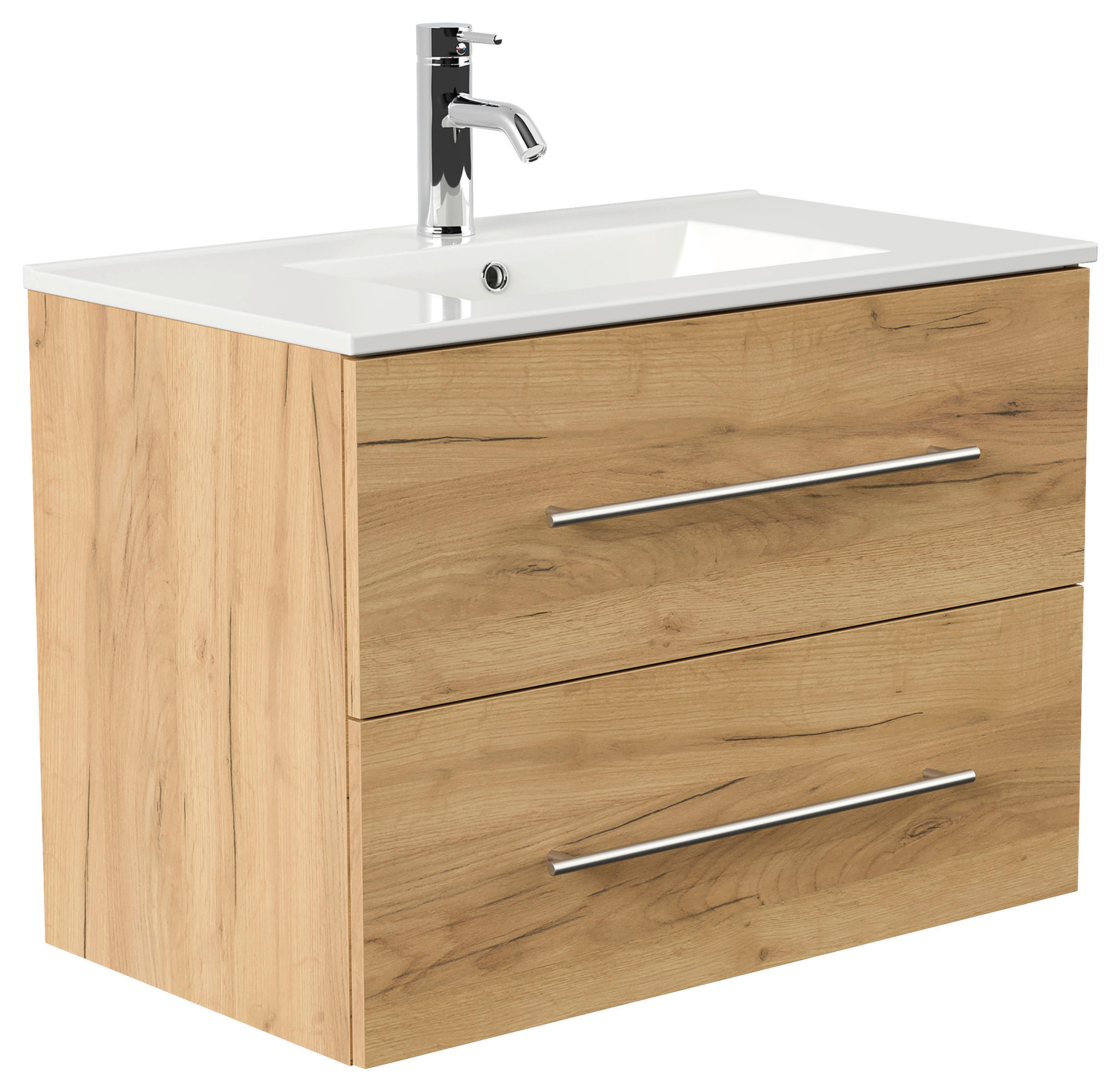 WASCHTISCHKOMBI 81 cm  - Eichefarben/Weiß, Basics, Keramik/Holzwerkstoff (81cm) - MID.YOU