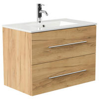 WASCHTISCHKOMBI 81 cm  - Eichefarben/Weiß, Basics, Keramik/Holzwerkstoff (81cm) - MID.YOU