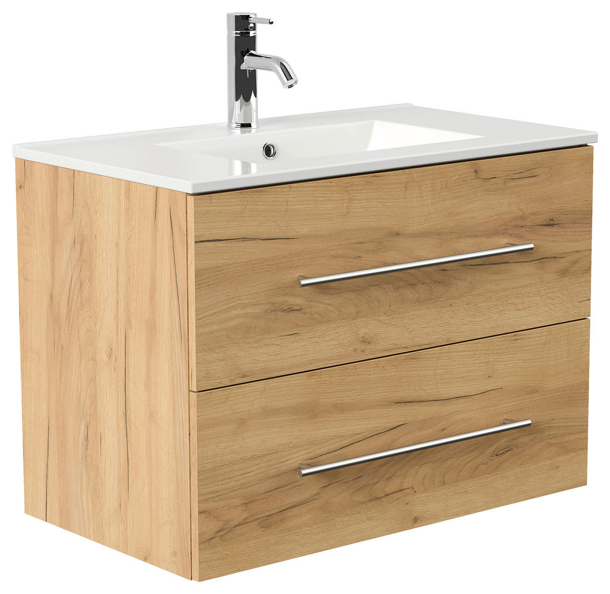 WASCHTISCHKOMBI 81 cm  - Eichefarben/Weiß, Basics, Keramik/Holzwerkstoff (81cm) - MID.YOU