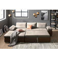 ECKSOFA in Flachgewebe Schlammfarben, Beige  - Schlammfarben/Beige, Design, Kunststoff/Textil (175/271cm) - Xora