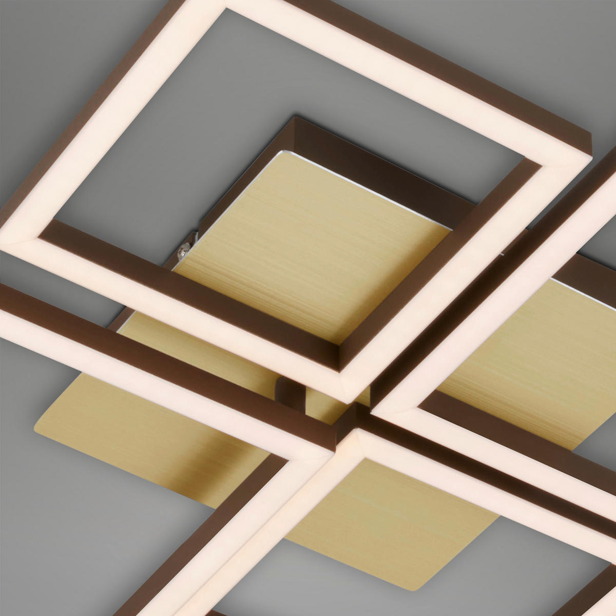 LED-TAKLAMPA 75/47/7,3 cm  - brun/guldfärgad, Design, metall/plast (75/47/7,3cm)