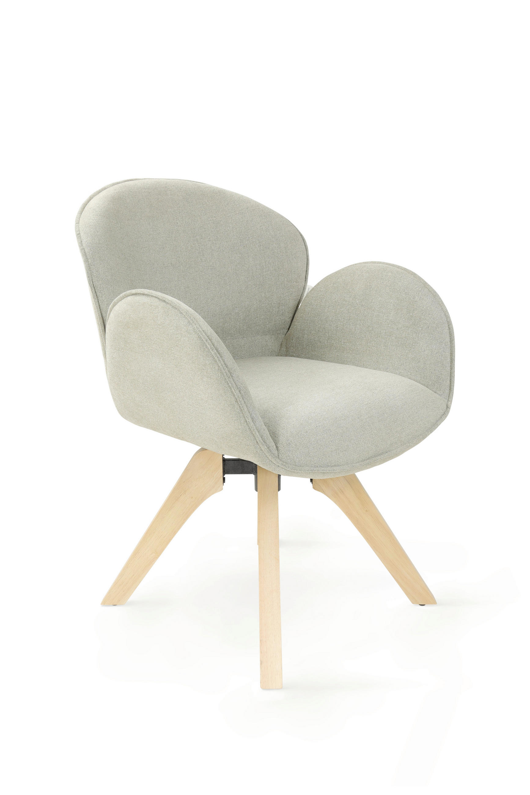 ARMLEHNSTUHL in Holz, Textil Hellbraun, Graugrün  - Hellbraun/Graugrün, Basics, Holz/Textil (61/82/63,5cm) - Tom Tailor