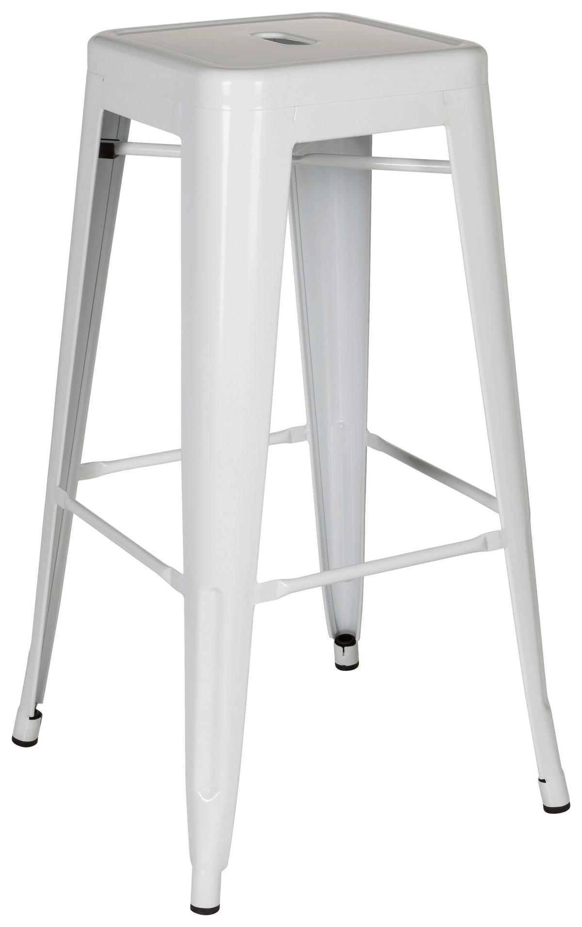 BARHOCKER Weiß Stahl stapelbar  - Weiß, Basics, Metall (44/77/44cm) - MID.YOU