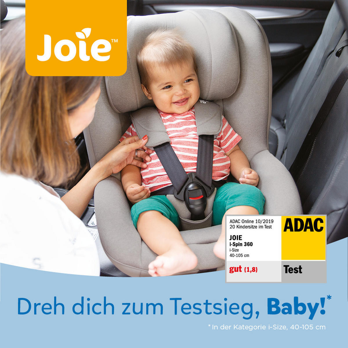 KINDERAUTOSITZ Joie i-Spin 360 Coal   - Schwarz, Basics (58/51,5-76/65cm) - Joie