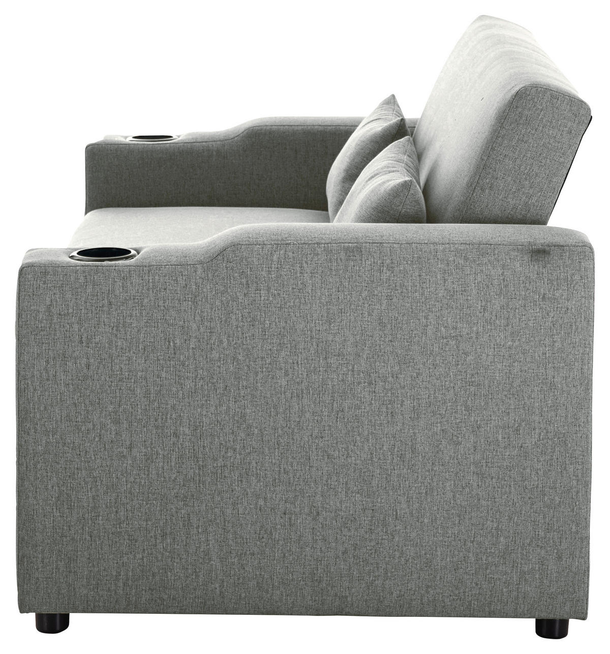 SCHLAFSOFA in Leinenoptik Dunkelgrau  - Dunkelgrau/Schwarz, Basics, Kunststoff/Textil (150/91/85cm) - P & B