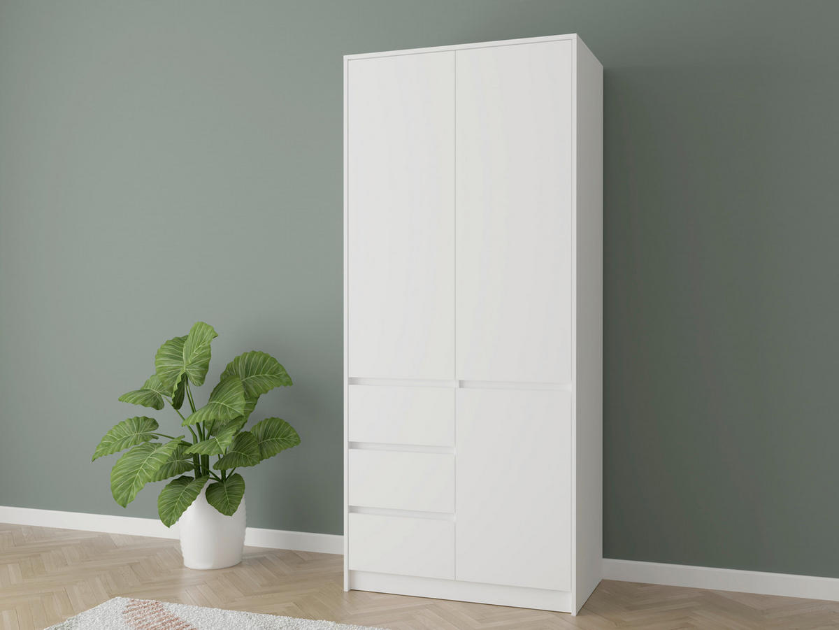 ORMAR ZA ODEĆU bela   - bela, Osnovno, pločasti materijal (90/205/52cm) - Xora