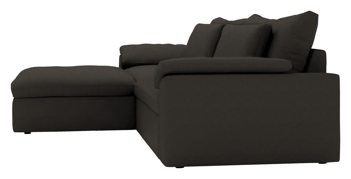 ECKSOFA  Chenille Mokka  - Schwarz/Mokka, Modern, Kunststoff/Textil (198/306cm) - Carryhome