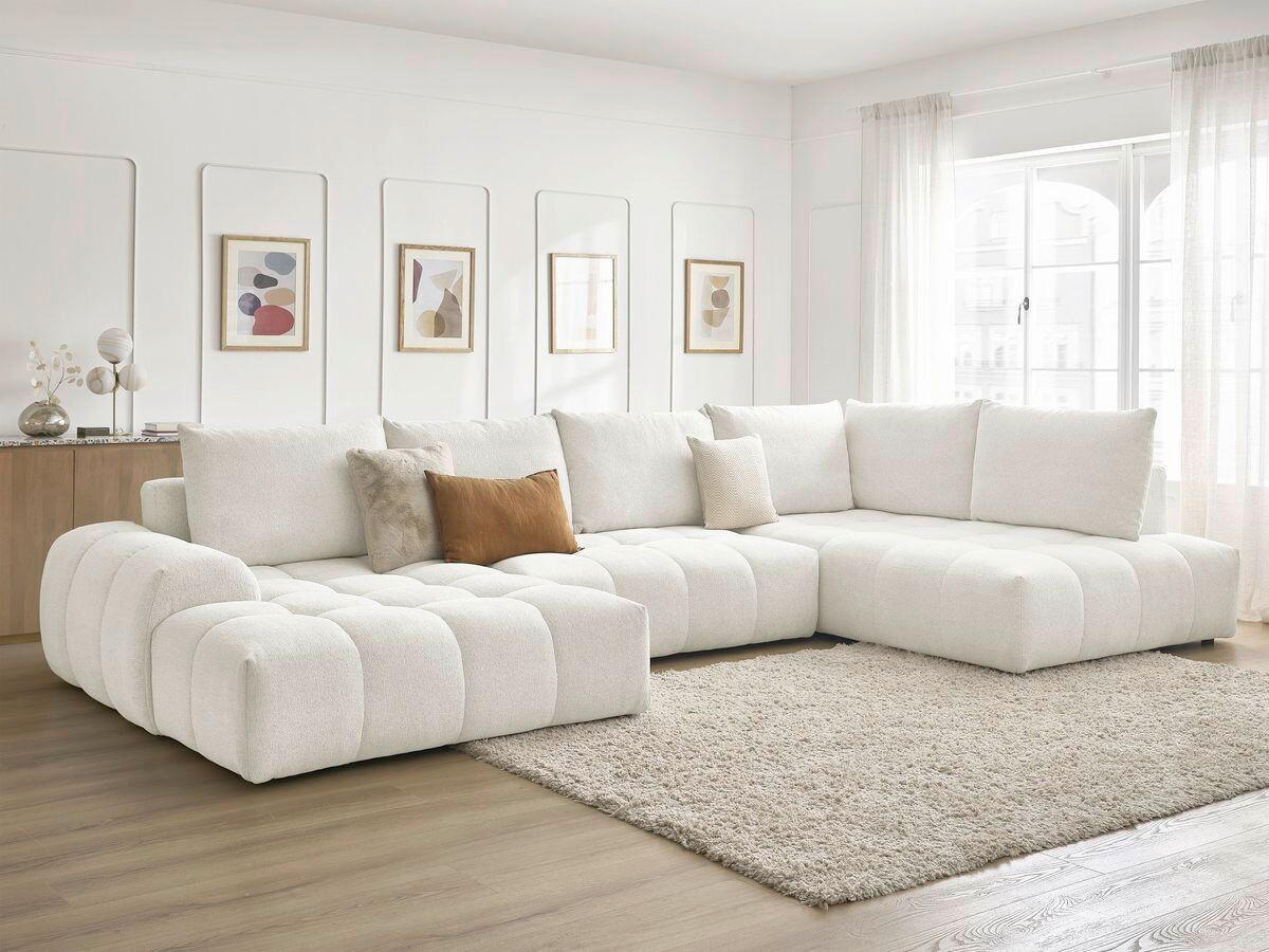 ECKSCHLAFSOFA EVEREST  mit Rücken echt, Armteil links, Armteil rechts Flachgewebe Weiß  - Schwarz/Weiß, MODERN, Kunststoff/Textil (423/212/90cm)