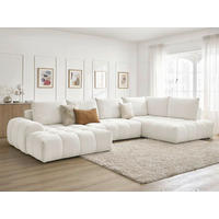 ECKSCHLAFSOFA EVEREST  mit Rücken echt, Armteil links, Armteil rechts Flachgewebe Weiß  - Schwarz/Weiß, MODERN, Kunststoff/Textil (423/212/90cm)