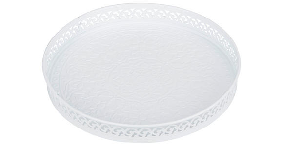 DEKOTABLETT 25/3 cm - Weiß, LIFESTYLE, Metall (25/3cm) - Ambia Home