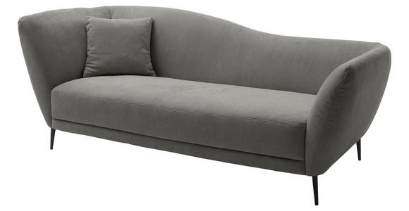 RÉCAMIERE Platinfarben Chenille Zierkissen, Rücken echt  - Platinfarben/Schwarz, KONVENTIONELL, Textil/Metall (224/70/97cm) - Hom`in