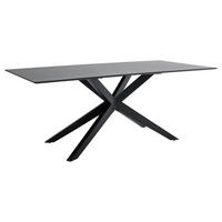 ESSTISCH Eiche massiv rechteckig Schwarz  - Schwarz, Design, Holz/Metall (200/100/76cm) - Musterring