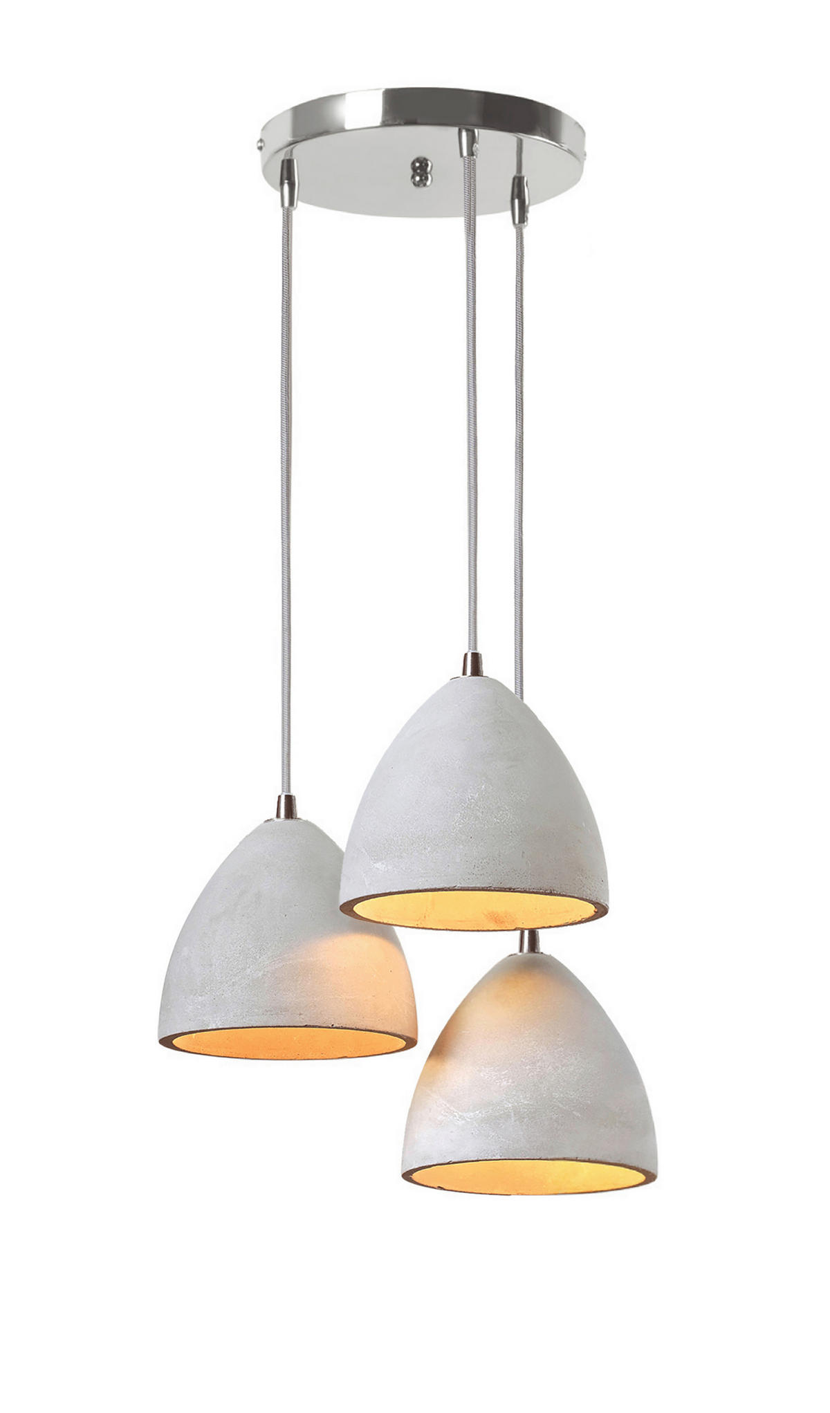 HÄNGELEUCHTE 38/120/38 cm  - Grau, Design, Stein/Metall (38/120/38cm) - P & B