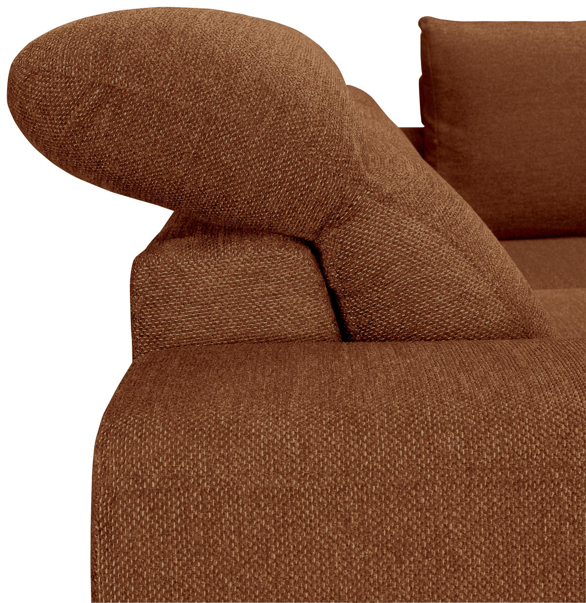 ECKSOFA Cognac Chenille  - Cognac/Schwarz, KONVENTIONELL, Textil/Metall (266/185cm) - Carryhome
