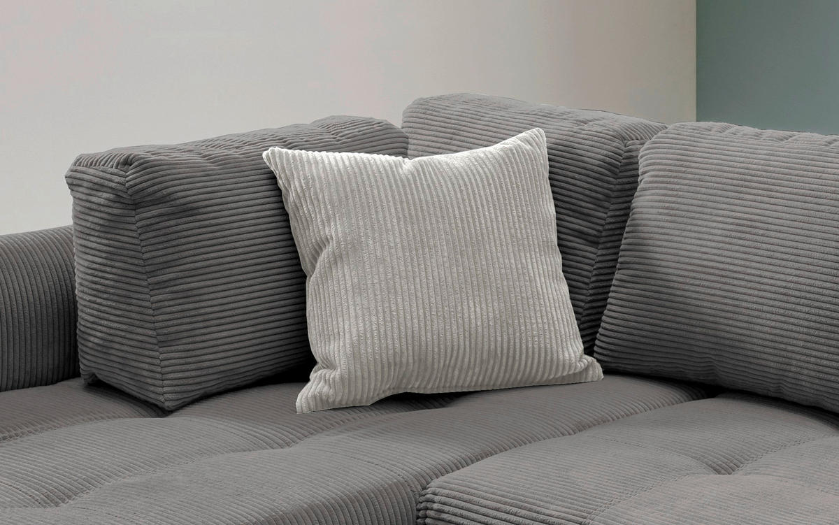 KUTNA GARNITURA tekstil  siva   - srebrne boje/siva, Design, tekstil/drvo (190/250cm) - MID.YOU