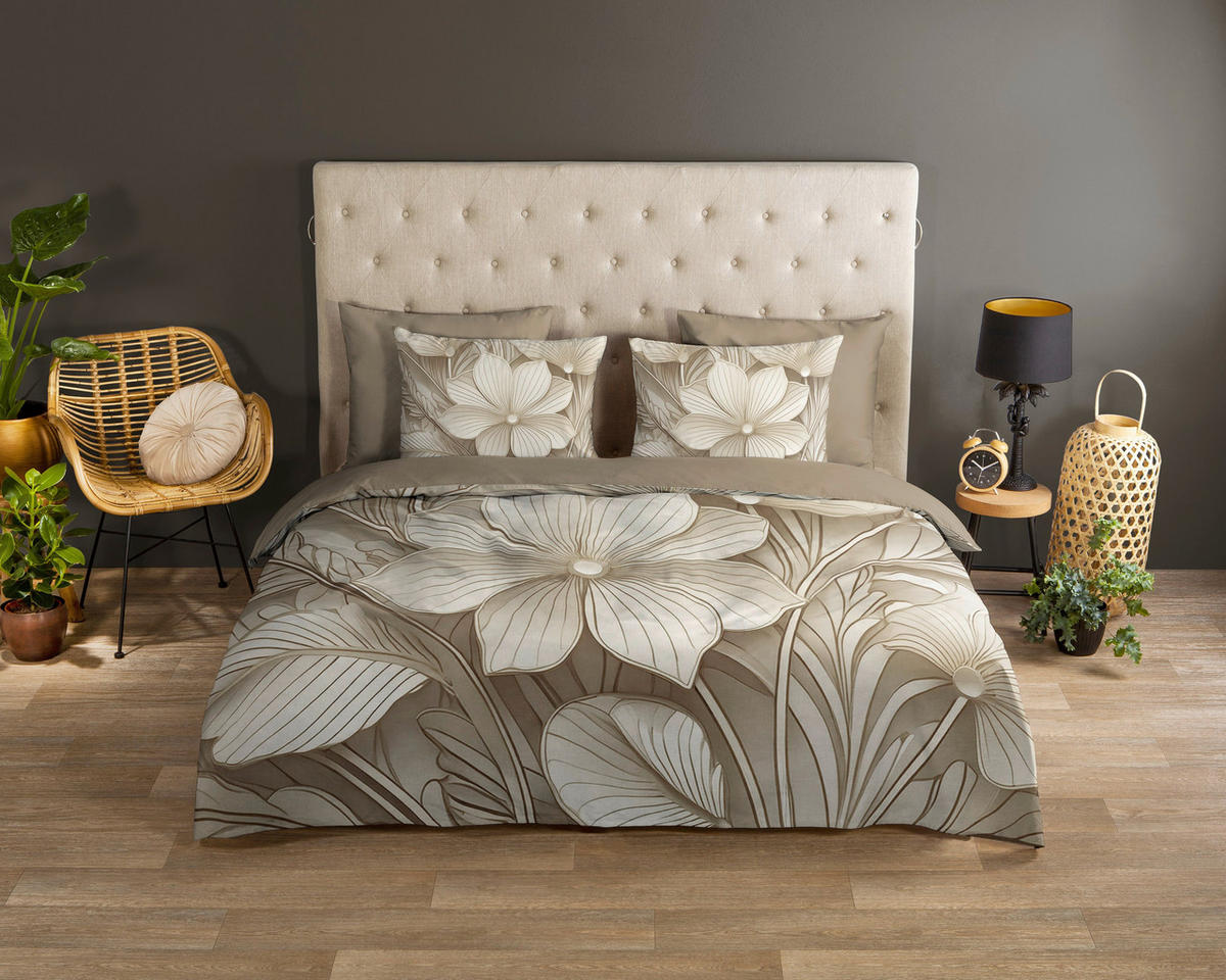 WENDEBETTWÄSCHE Good Morning Renforcé 140/200 cm  - Taupe/Sandfarben, Basics, Textil (140/200cm)