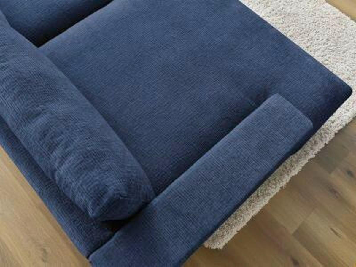 BIGSOFA LEONARD Struktur Dunkelblau  - Schwarz/Dunkelblau, MODERN, Kunststoff/Textil (274/77/159cm)