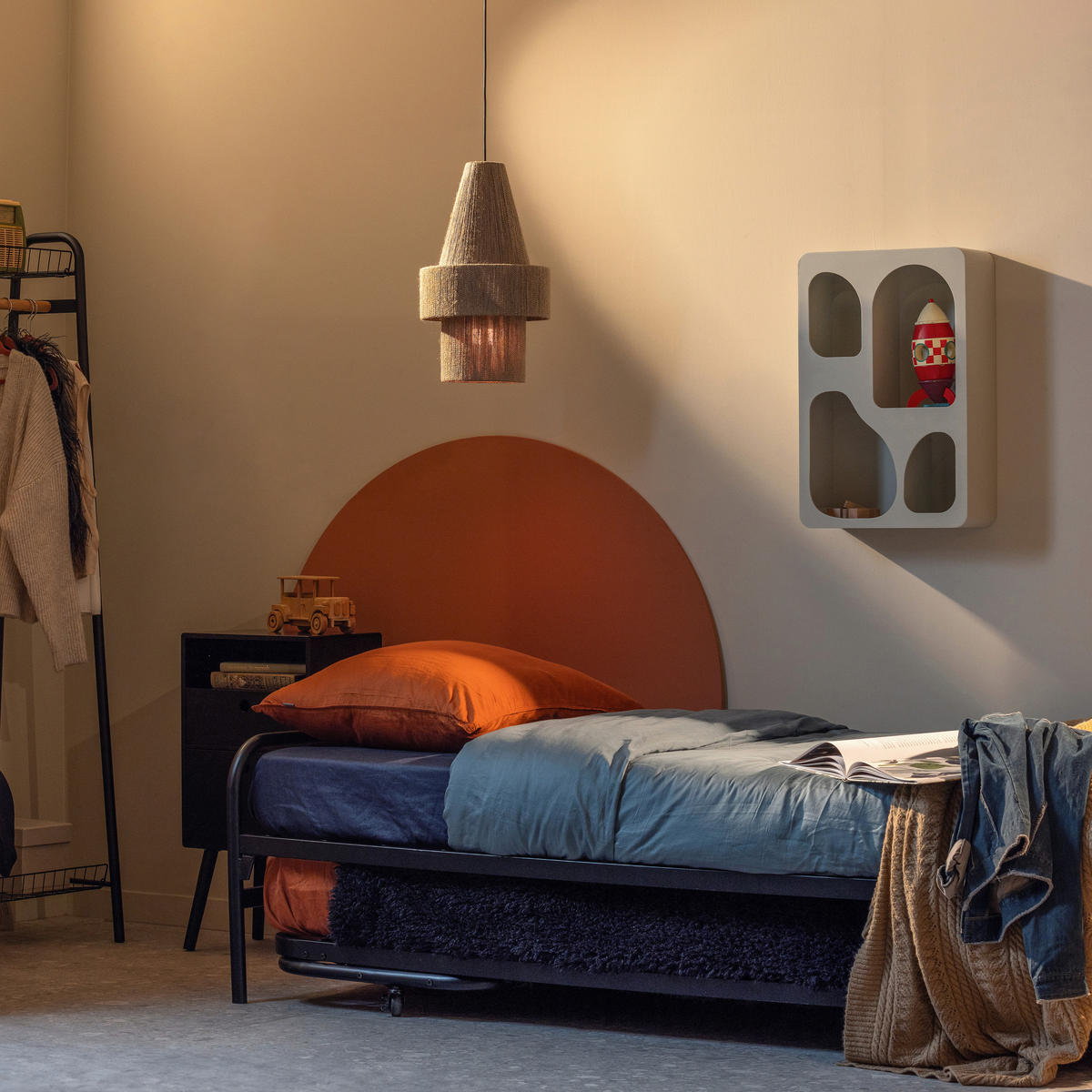 KLAPPBETT 90/200 cm Schwarz  - Schwarz, Basics, Metall (90/200cm) - MID.YOU