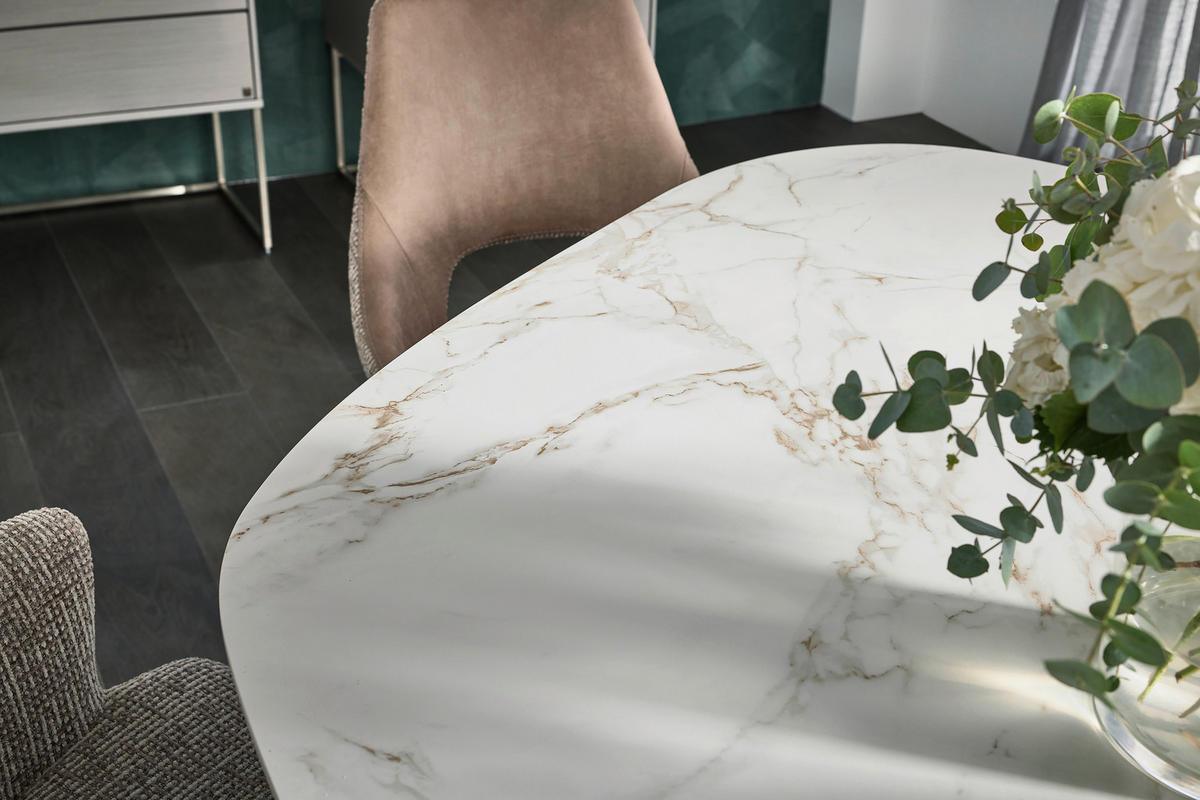 ESSTISCH in Keramik 240/120/77 cm  - Anthrazit/Creme, Design, Keramik/Metall (240/120/77cm) - Musterring