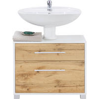 Mască pentru lavoar 65/53/35 cm  - alb/culoare lemn stejar, Modern, metal/lemn (65/53/35cm) - Hom`in