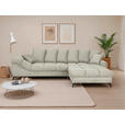 ECKSOFA Elfenbein Cord Rückenkissen, Armlehnenkissen, Rücken echt  - Elfenbein/Schwarz, KONVENTIONELL, Textil/Metall (332/231cm) - Carryhome
