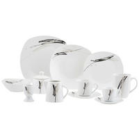 Serviciu De Masă Complet 62 piese  - alb/negru, Design, ceramică - Boxxx