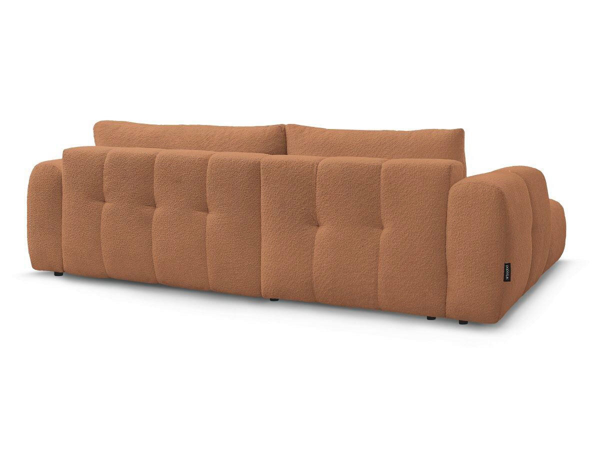 ECKSCHLAFSOFA FUJI Bouclé Orange  inkl.  - Schwarz/Orange, MODERN, Kunststoff/Textil (160/292cm)