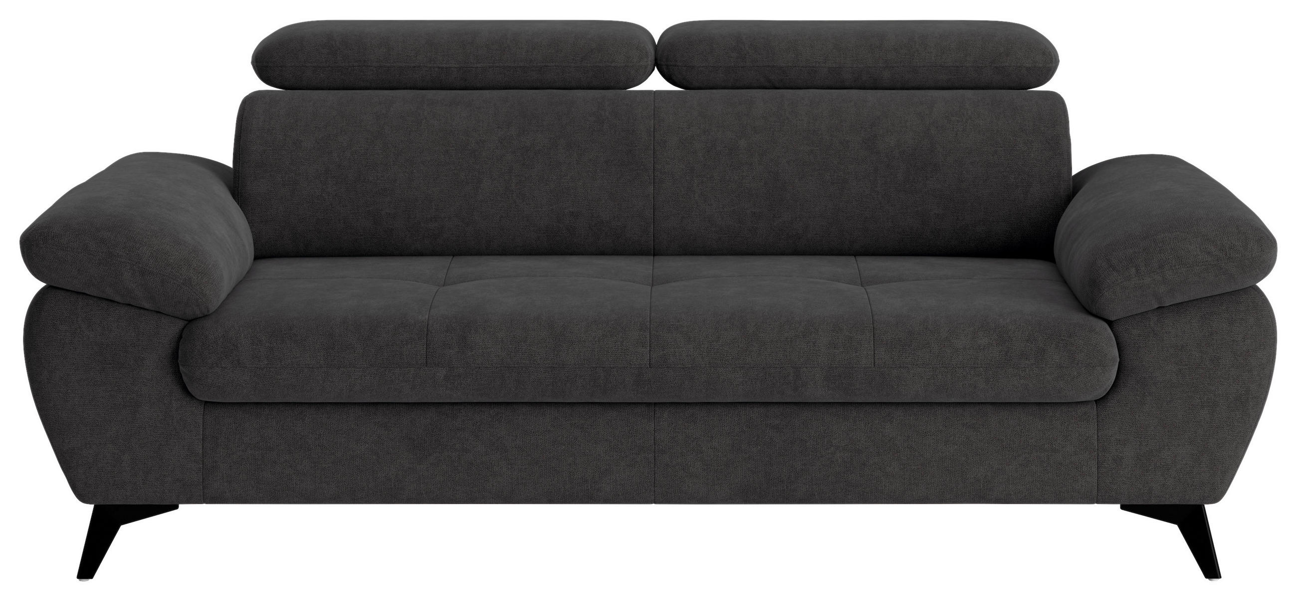 3-SITZER-SOFA in Dunkelgrau - Dunkelgrau/Schwarz, Textil/Metall (215/84/100cm) - MID.YOU