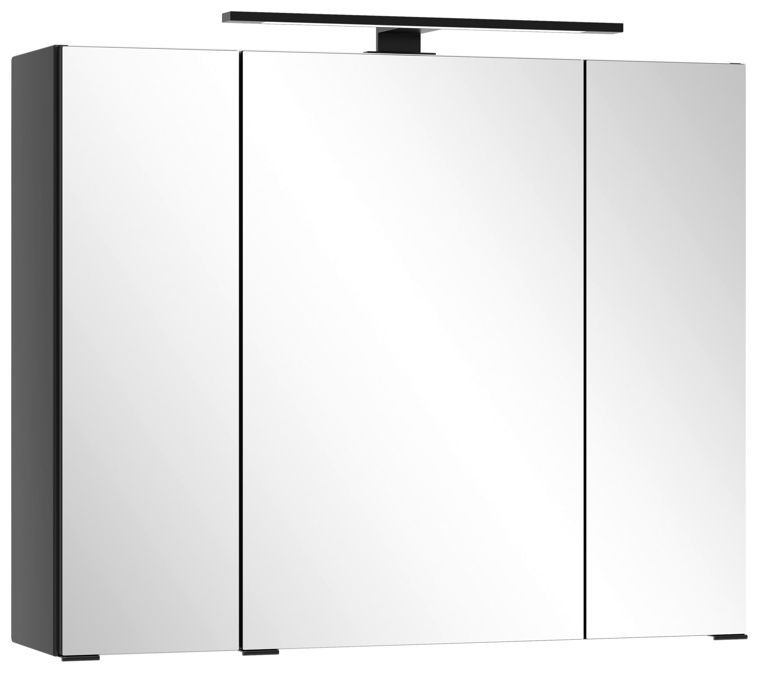 SPIEGELSCHRANK 80/64/20 cm  - Schwarz, MODERN, Glas/Holzwerkstoff (80/64/20cm) - Held