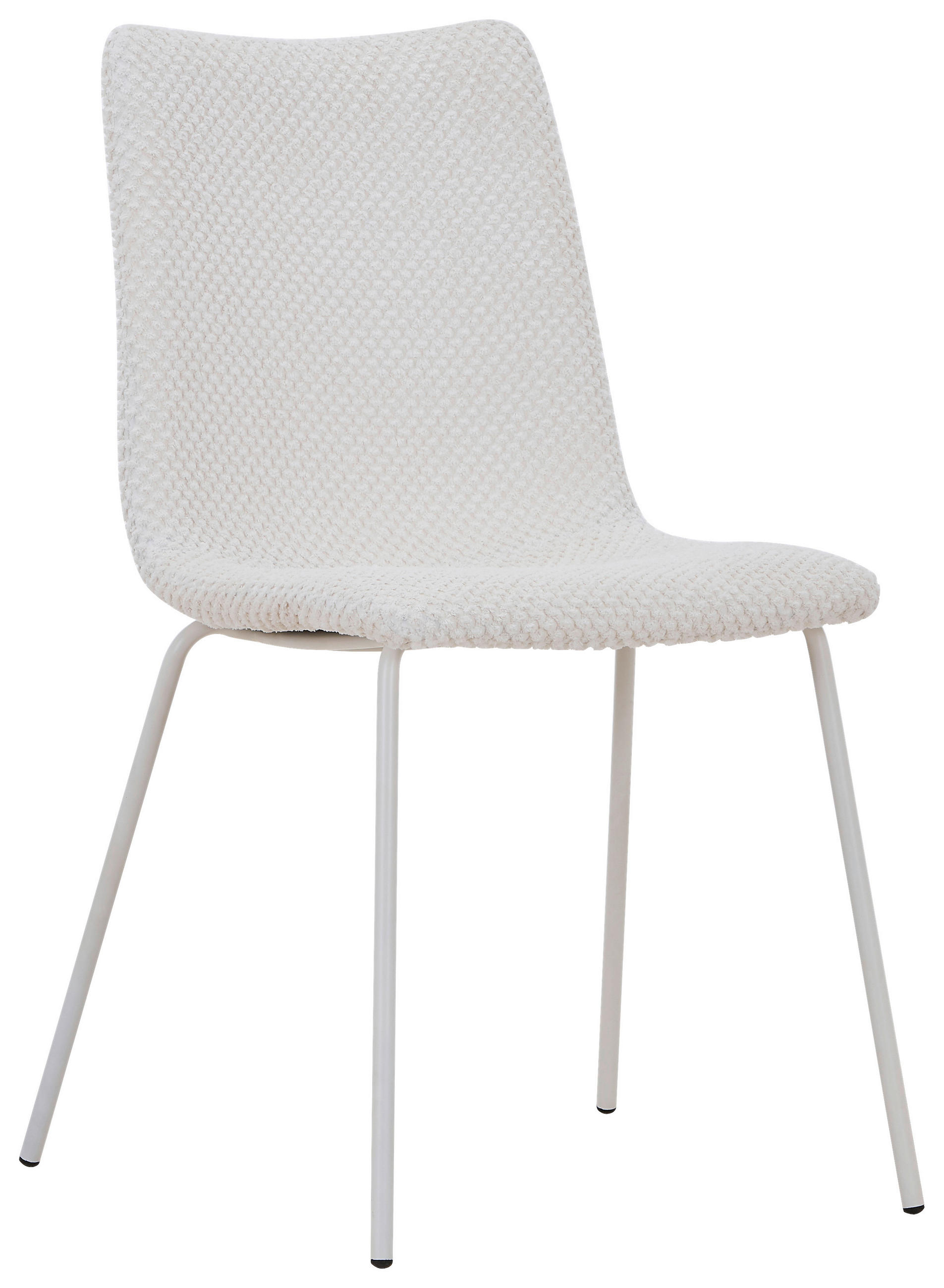STUHL Webstoff Weiß  - Weiß, Design, Textil/Metall (45/86,5/57cm) - home24