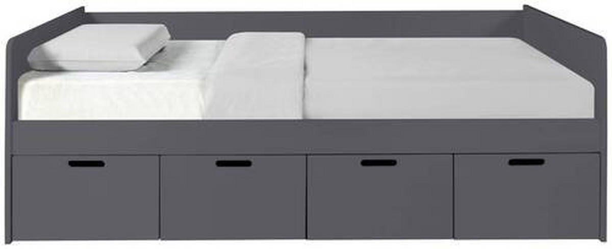 POSTEL S ÚLOŽNÝM PROSTOREM, 90/200 cm, antracitová - přírodní barvy/antracitová, Moderní, dřevo/kompozitní dřevo (90/200cm) - MID.YOU