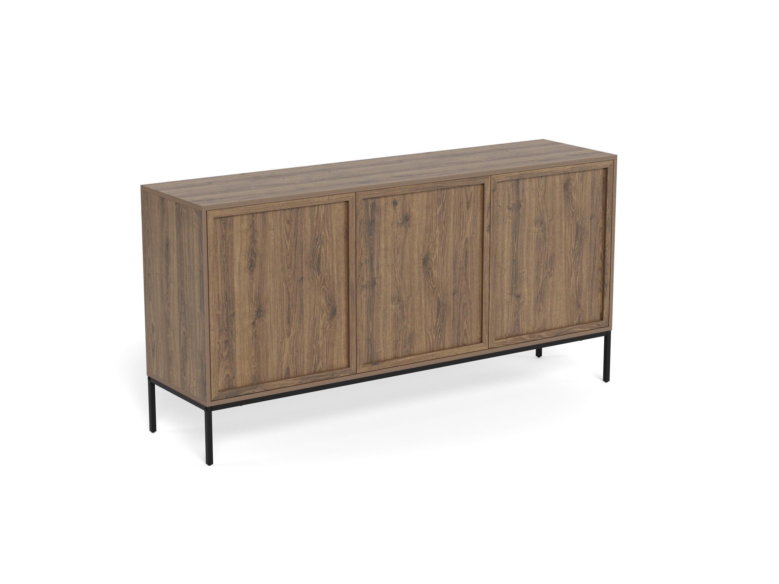 ANRICHTE PALMDALE, 158/80/40 cm,  - Schwarz/Braun, Design, Holzwerkstoff/Metall (158/80/40cm) - MID.YOU