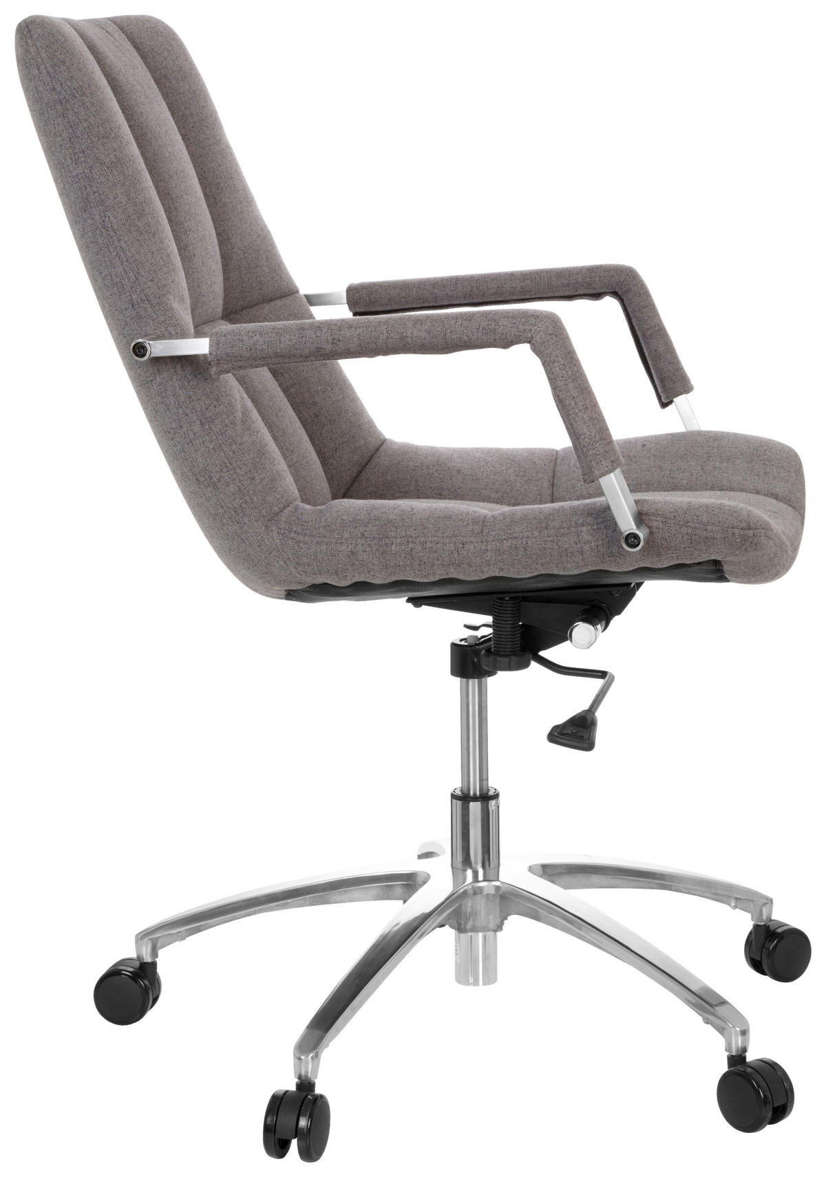 OTOČNÁ ŽIDLE, plochá tkanina, šedá, barvy stříbra - šedá/barvy stříbra, Moderní, kov/textil (58/102/60cm) - MID.YOU