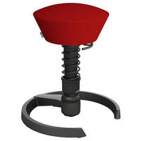 BÜROHOCKER 55/45,66/55 cm  - Rot/Schwarz, Basics, Textil/Metall (55/45,66/55cm) - Aeris