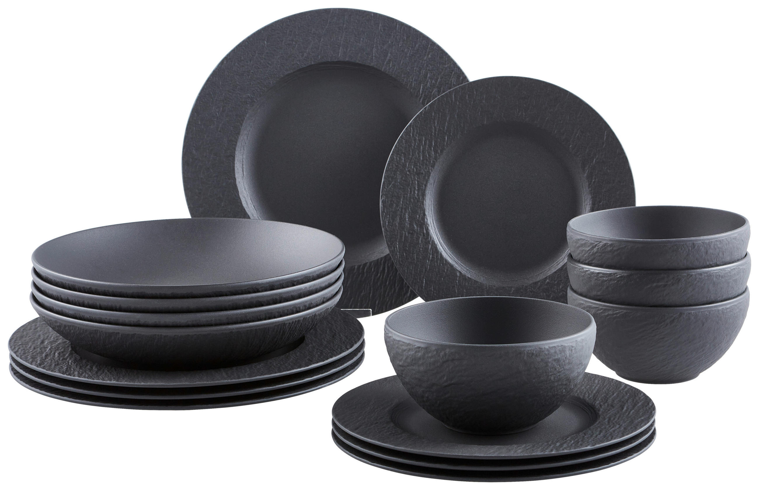 SERVIS ZA JELO 16-dijelni Manufacture Rock - crna, Design, keramika - Villeroy & Boch
