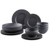 TAFELSERVICE Schwarz 16-teilig Manufacture Rock  - Schwarz, Design, Keramik - Villeroy & Boch