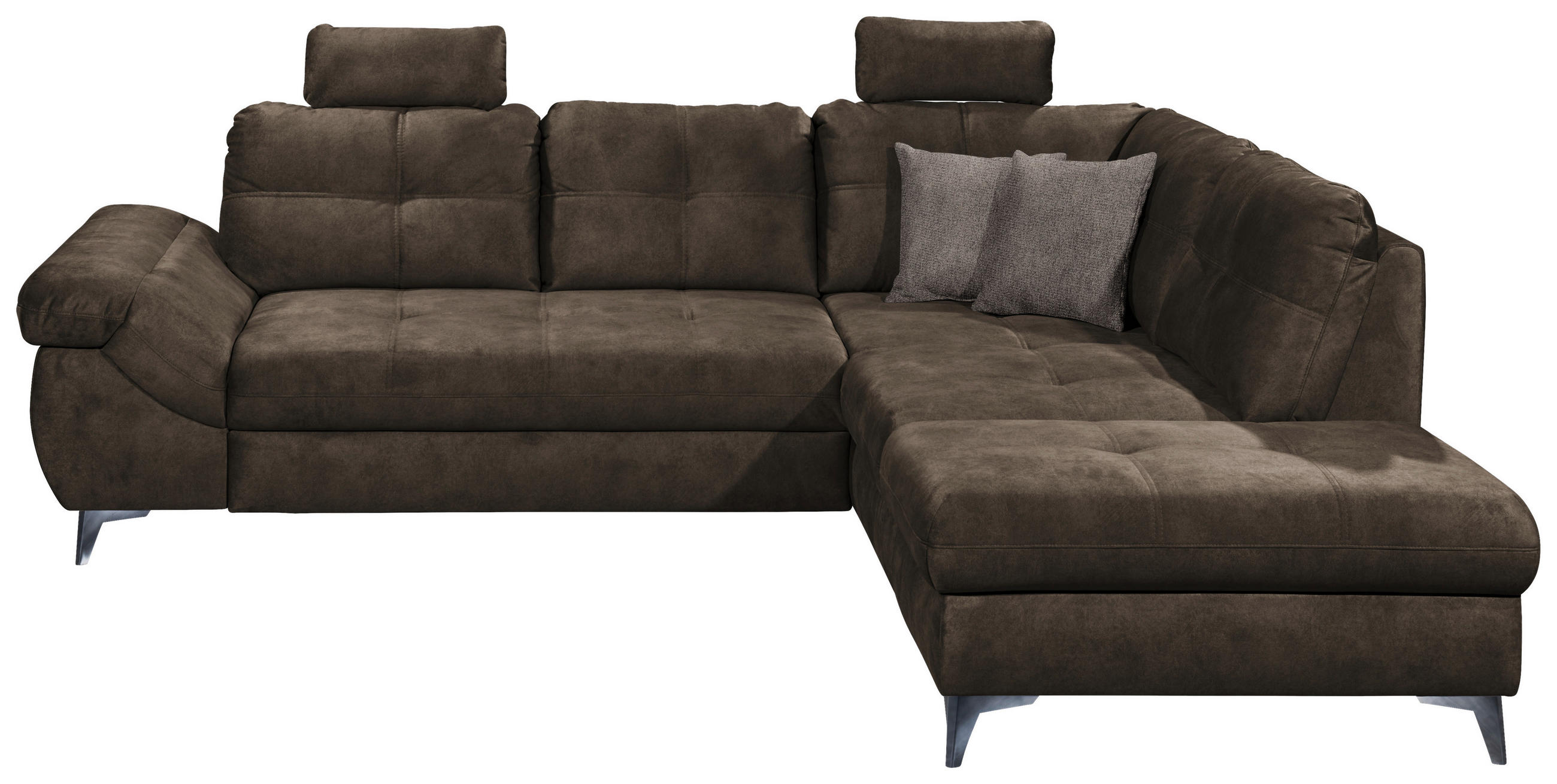 KUTNA GARNITURA tekstil  tamno smeđa   - tamno smeđa/crna, Konvencionalno, tekstil/plastika (275/218cm) - MID.YOU