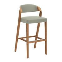 BARHOCKER Holz, Leder Wildeiche, Grauweiss  - Wildeiche/Grauweiss, Natur, Leder/Holz (52/103/52cm) - Voglauer