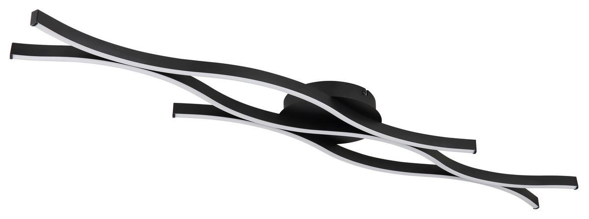 LED-DECKENLEUCHTE GERONIMO 108/18/6 cm   - Schwarz/Weiß, Design, Kunststoff/Metall (108/18/6cm) - Globo
