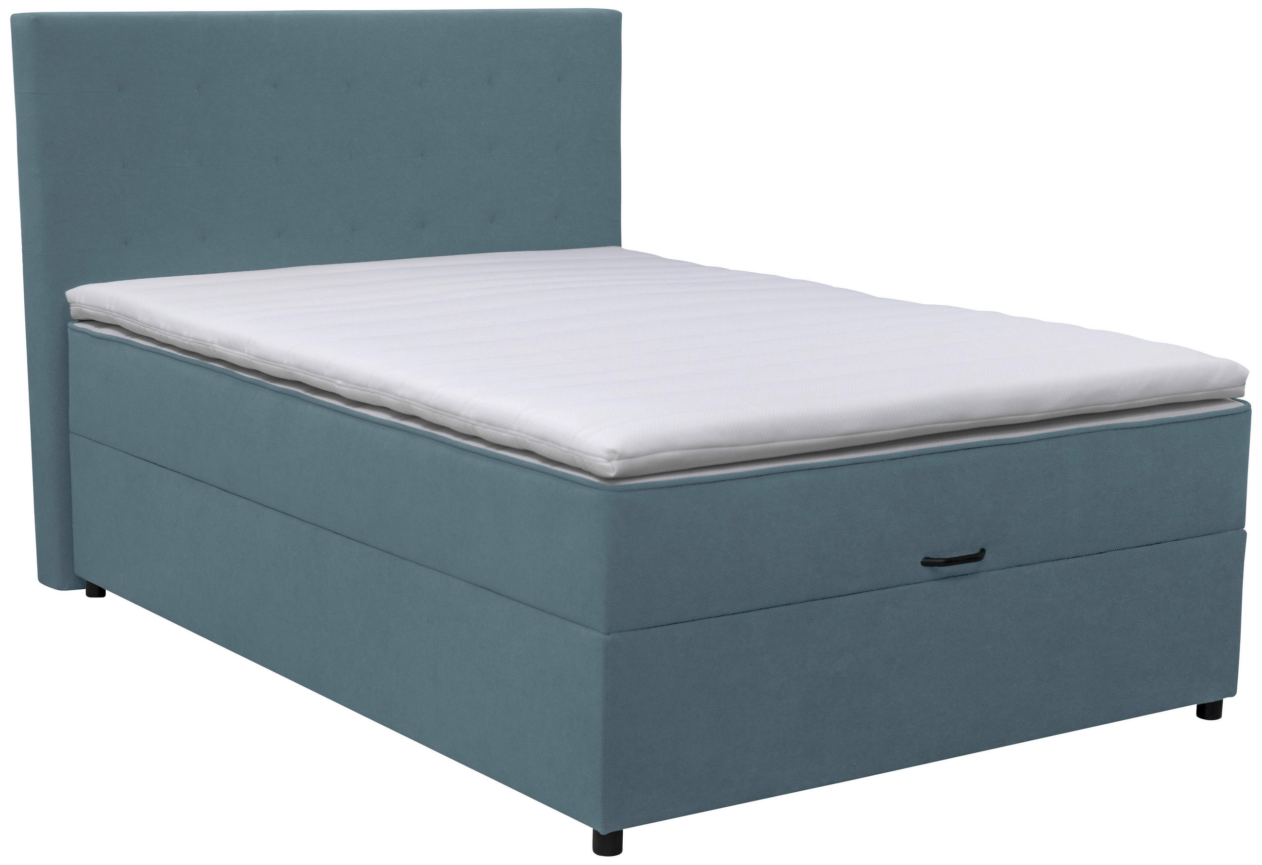 BOXBETT 100/200 cm  in Blau  - Blau/Schwarz, KONVENTIONELL, Kunststoff/Textil (100/200cm) - Moderano
