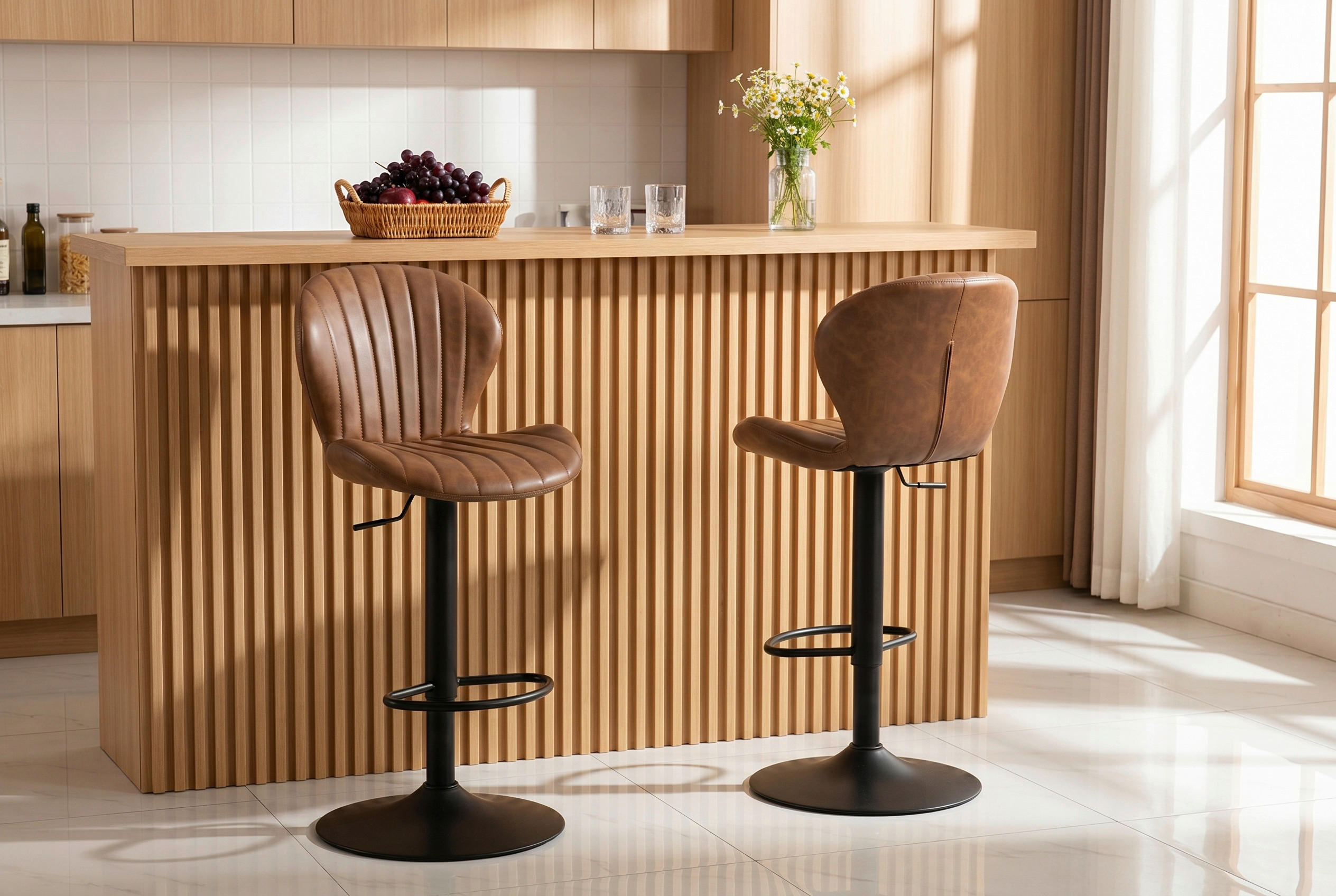 BARHOCKER in Braun  - Schwarz/Braun, MODERN, Textil/Metall (45.5/95/116/50.5cm) - MID.YOU