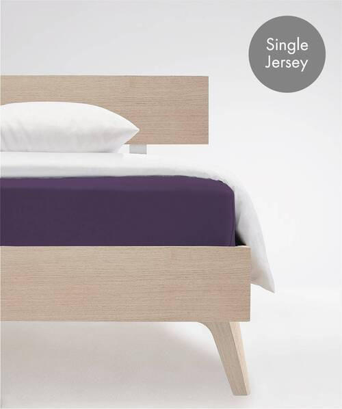 SPANNBETTTUCH Jenny C Single-Jersey  - Aubergine, Basics, Textil (120/200cm) - Fleuresse