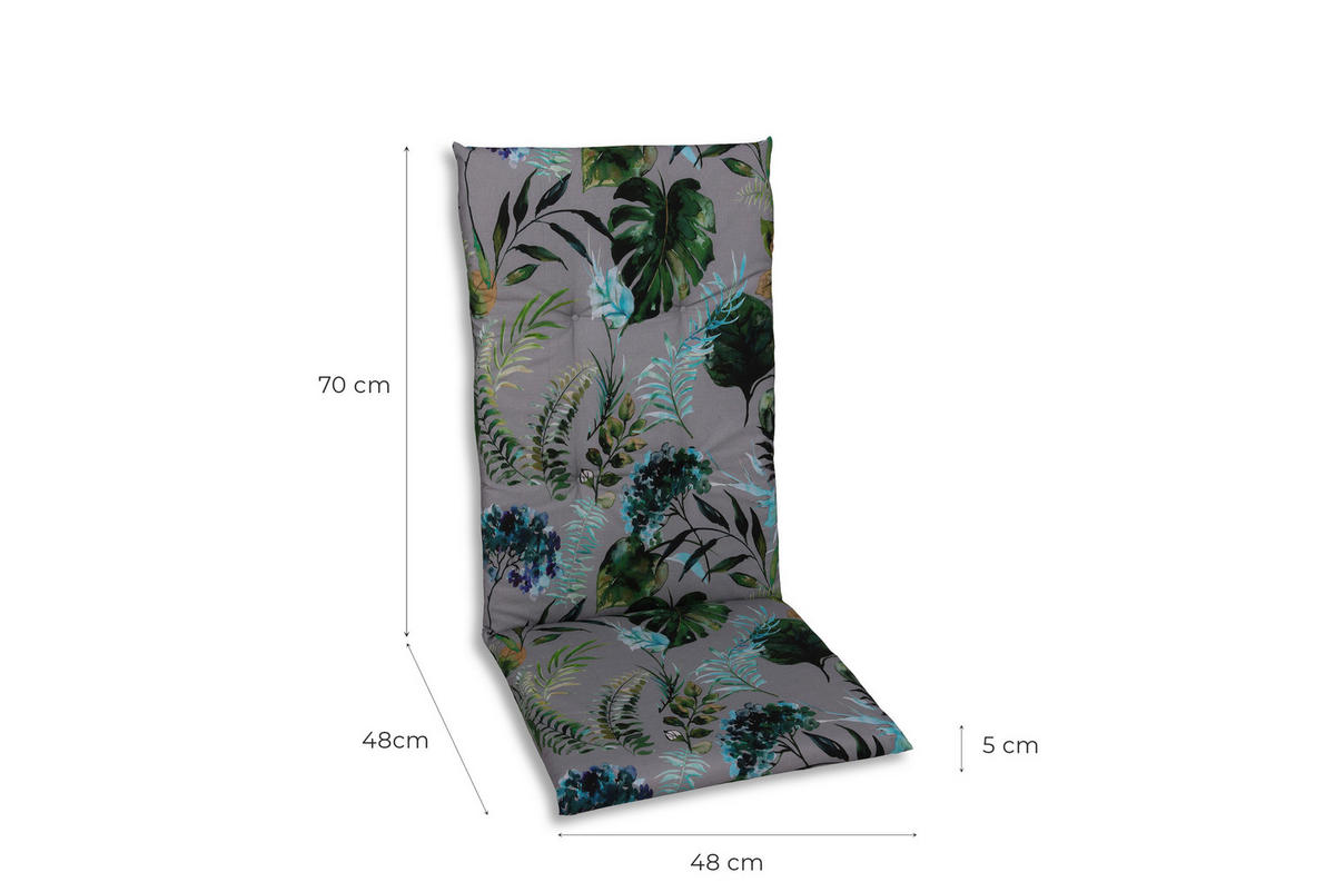 SESSELAUFLAGENSET Blätter  - Anthrazit/Grün, Basics, Textil (48/5/118cm)