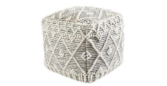 POUF Flachgewebe geometrisch 45/45/45 cm  - Grau, LIFESTYLE, Textil (45/45/45cm) - Linea Natura