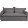 HUSSEN-SOFA in Flachgewebe, Bouclé Grau  - Grau, Trend, Textil/Metall (195/82/98cm) - Livetastic