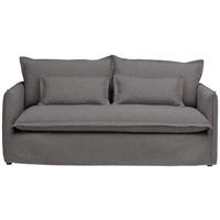 HUSSEN-SOFA in Flachgewebe, Bouclé Grau  - Grau, Trend, Textil/Metall (195/82/98cm) - Livetastic