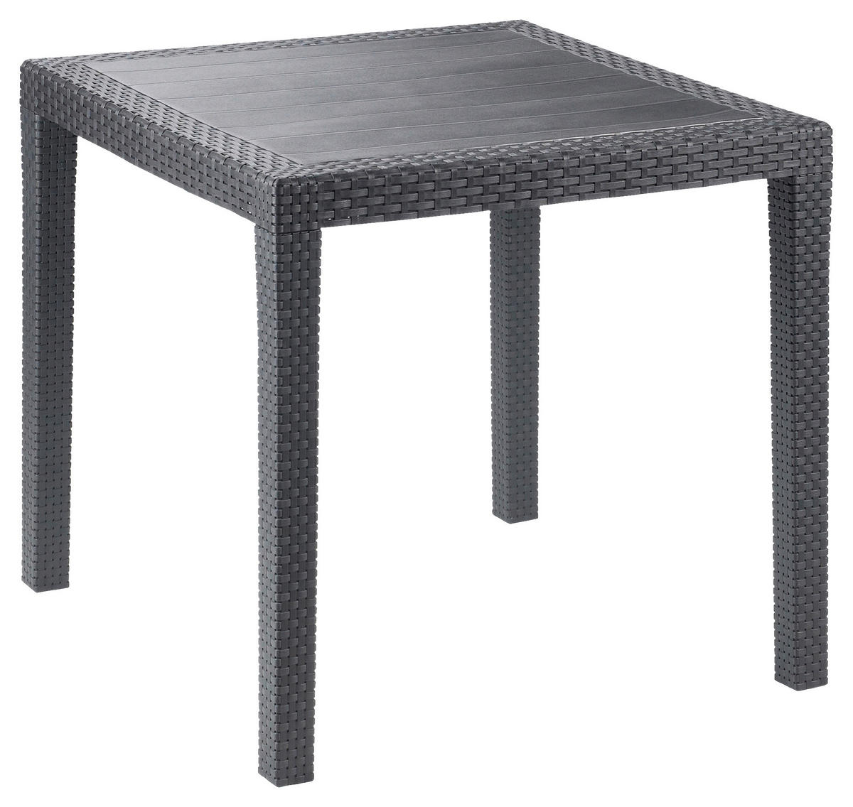 TABLE DE JARDIN 79/79/72 cm Kunststoff Anthrazit quadratisch  - anthracite, Konventionell, matière synthétique (79/79/72cm)