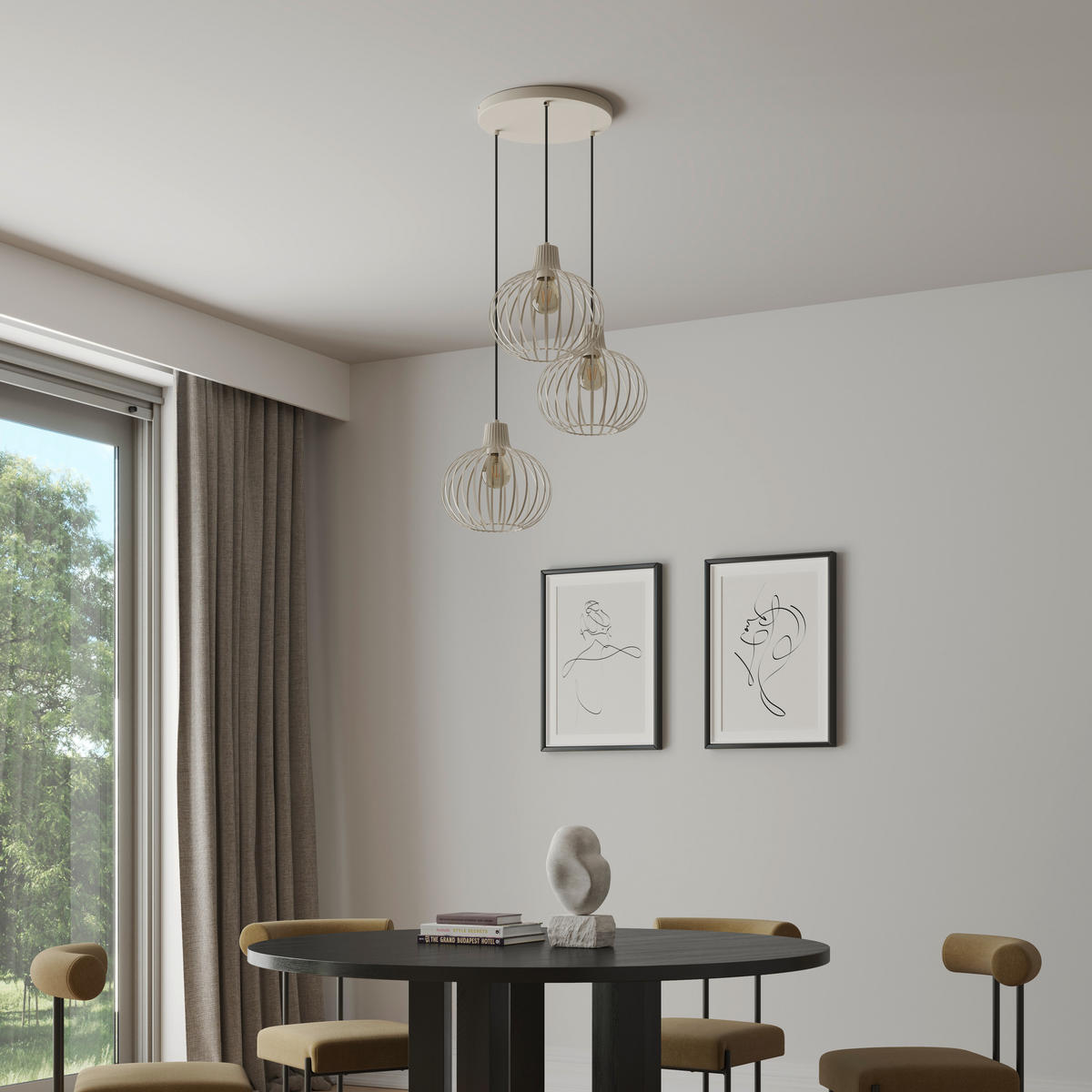 HÄNGELEUCHTE MATEO 50/120 cm   - Creme, Basics, Metall (50/120cm) - Globo