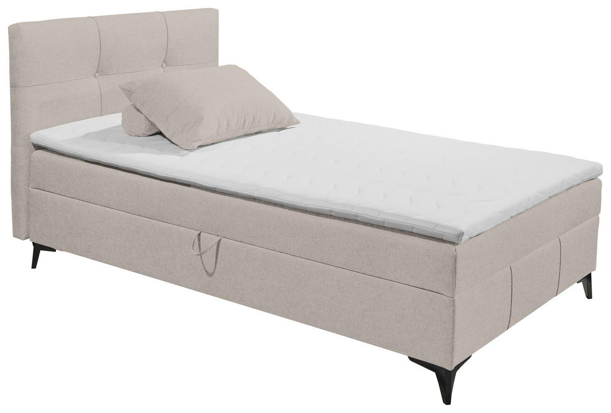 BOXBETT 120/200 cm  in Beige  - Beige, Basics, Holzwerkstoff/Textil (120/200cm) - Xora