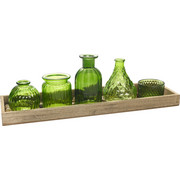 VASENSET 7-TEILIG - Eichefarben/Grün, Trend, Glas/Holzwerkstoff - Ambia Home